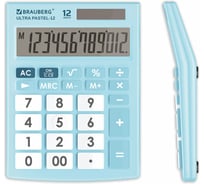 Настольный калькулятор BRAUBERG ULTRA PASTEL-12-LB 192x143 мм, 12 разрядов, голубой, 250502