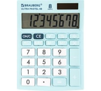 Настольный компактный калькулятор BRAUBERG ULTRA PASTEL-08-LB 154x115 мм, 8 разрядов, голубой, 250513