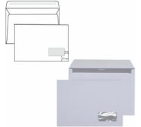 Конверты ОФИСМАГ С4 229х324 мм ПРАВОЕ ОКНО, отрывная лента, 90 г/кв.м, комплект 500 шт, внутренняя запечатка, 121102 128287