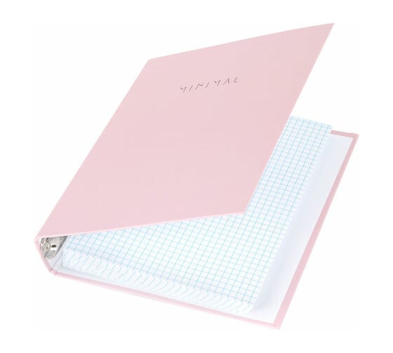 Тетрадь на кольцах BRAUBERG А5 175х215 мм, 120 листов, твердый картон, клетка, Minimal pink 404998