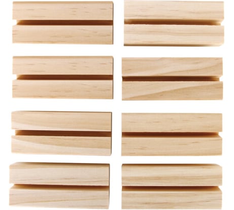 Ценникодержатель деревянный BRAUBERG ценники, реклама, фото 7х3х2 см, комплект 8 шт 291313