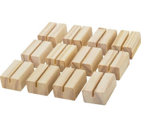 Ценникодержатель деревянный BRAUBERG ценники, реклама, фото 4х3х2 см, комплект 12 шт 291312