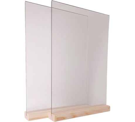 Подставка (тейбл тент) для рекламы Контур Лайн А4 Деревяшкино двусторонняя, вертикальная, светлая, 2 шт. 04EA1021