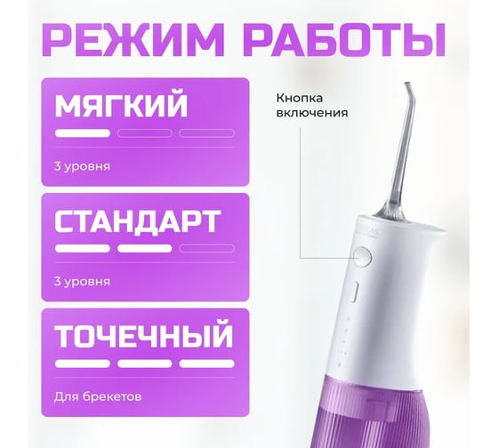 Ирригатор для полости рта SOOCAS W3 Pro пурпурный 6970237666376