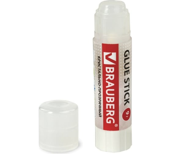 Клей-карандаш BRAUBERG Crystal 9 г, прозрачный 227967 1