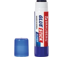 Клей-карандаш BRAUBERG SUPER 8 г, обесцвечивающийся после высыхания, Южная Корея 229544