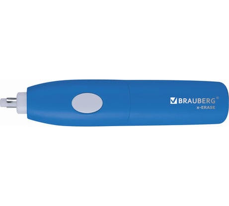 Электрический ластик BRAUBERG X-ERASE питание от 2 батареек ААА, 16 сменных ластиков-насадок, 229608