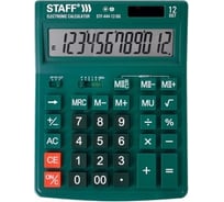 Настольный калькулятор STAFF STF-444-12-DG 199x153 мм, 12 разрядов, двойное питание, зеленый 250464