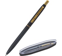 Подарочная шариковая ручка BRAUBERG Brioso синяя, черный корпус с золотистым, линия 0.5 мм 143466