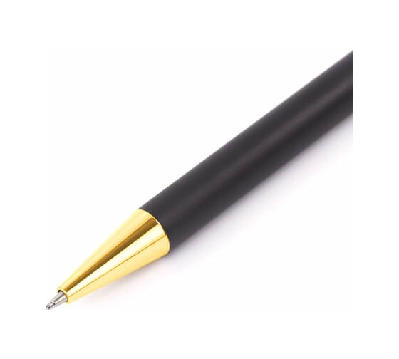 Подарочная шариковая ручка BRAUBERG Piano синяя, черный корпус с золотистым, линия 0.5 мм 143473