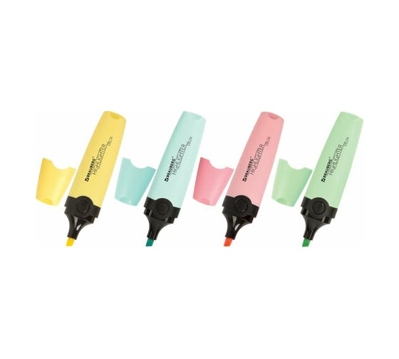 Текстовыделители BRAUBERG DELTA PASTEL набор 4 шт, ассорти, линия 1-5 мм 151735