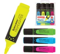 Текстовыделители BRAUBERG SUPER набор 4 шт, ассорти, прорезиненный корпус, 1-5 мм 151746