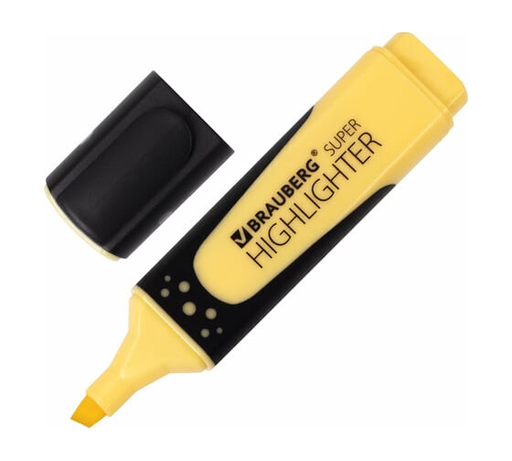 Текстовыделители BRAUBERG SUPER PASTEL набор 6 шт, ассорти, прорезиненный корпус 1-5 мм, 151757
