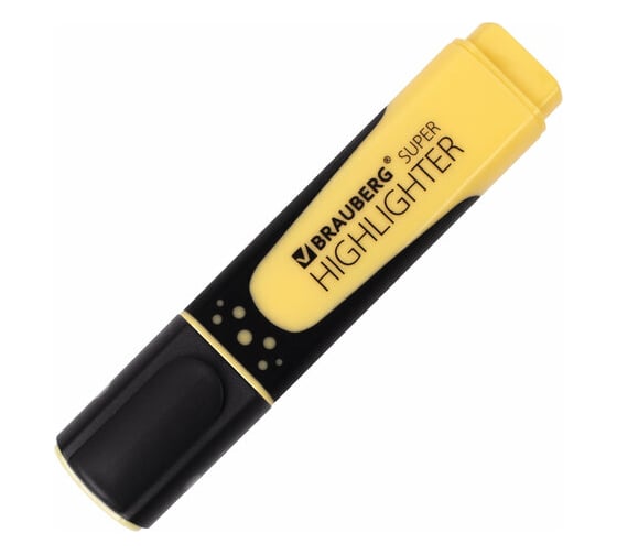 Текстовыделители BRAUBERG SUPER PASTEL набор 6 шт, ассорти, прорезиненный корпус 1-5 мм, 151757