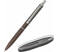 Шариковая ручка бизнес-класса BRAUBERG Bolero синяя, серый корпус с хромом, линия 0.5 мм 143462