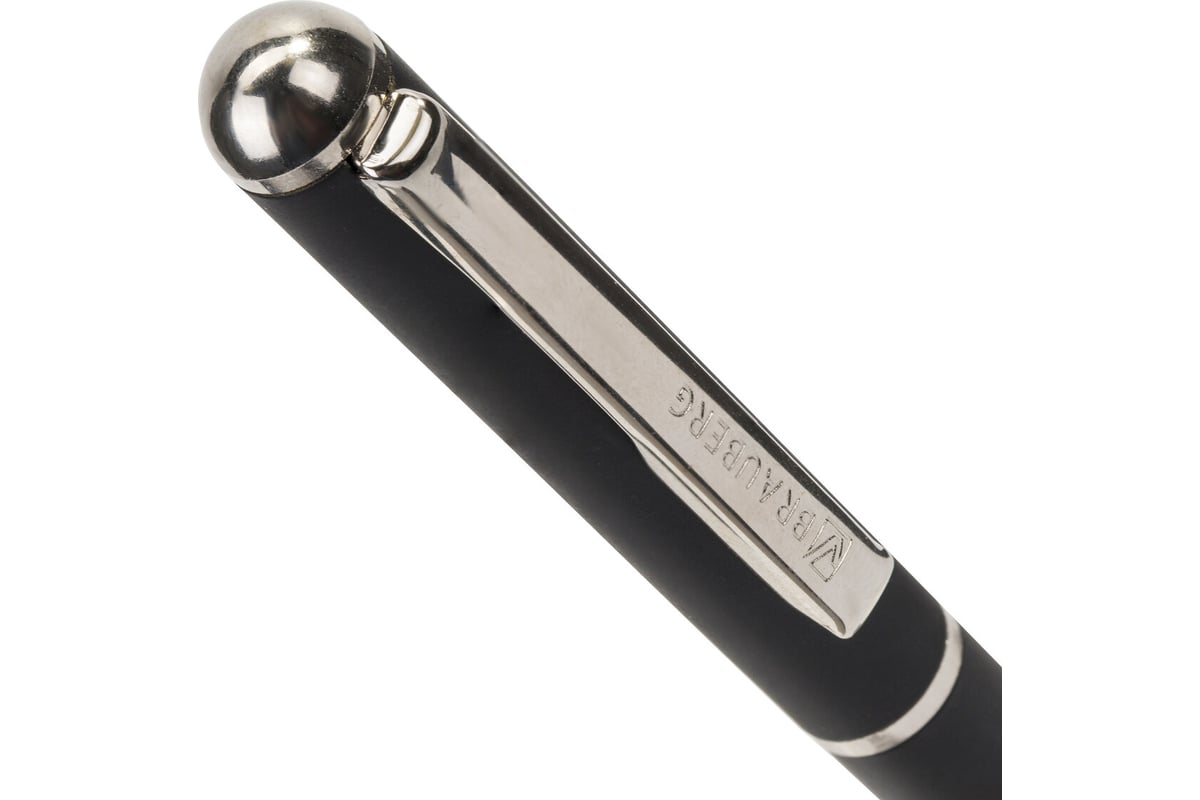 Подарочная перьевая ручка BRAUBERG Larghetto синяя, черный корпус с ...