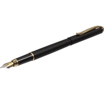 Подарочная перьевая ручка BRAUBERG Maestro синяя, черный корпус с золотистыми деталями, линия 0.25 мм 143471