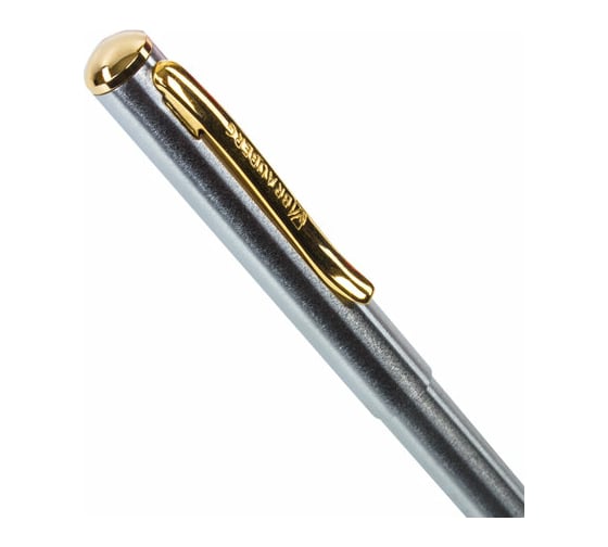 Подарочная шариковая ручка BRAUBERG Maestro синяя, серебристый корпус с золотистым, линия 0.5 мм 143468