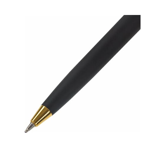 Подарочная шариковая ручка BRAUBERG Maestro синяя, черный корпус с золотистым, линия 0.5 мм 143470