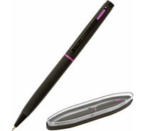 Подарочная шариковая ручка BRAUBERG Tono синяя, черный корпус, синие детали, 0.5 мм 143489