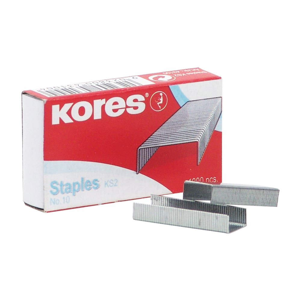 Скобы для степлера n10 Kores никелированные (2-20 лист.) 1000 Шт в упаковке