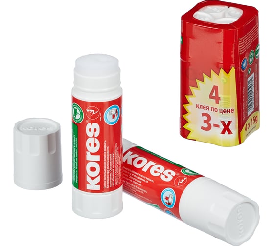 Клей-карандаш Kores 15 г 4 по цене 3 144627 1