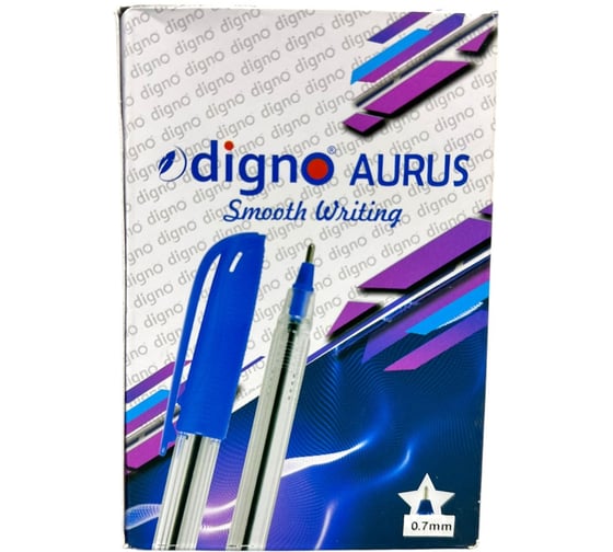 Набор шариковых ручек Digno Aurus 0,7 мм, чернила синие, упаковка 50 шт. Aurus-Blue-50