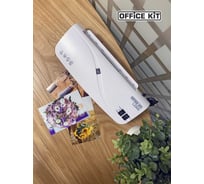 Ламинатор бумаги Office Kit А4, стартовый набор в комплекте, для горячего и холодного ламинирования, 2 вала, 60-150 мкм L2303