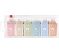 Корректирующая лента BRAUBERG Compact Pastel, 5 мм х 6 м, комплект 6 штук, пенал с zip-lock, 272496