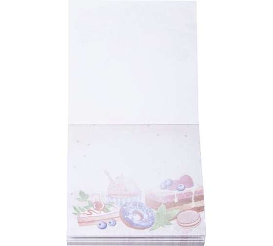 Блок для заметок HATBER на клею, 85x85 мм, 100 л, -Sweets- 083615