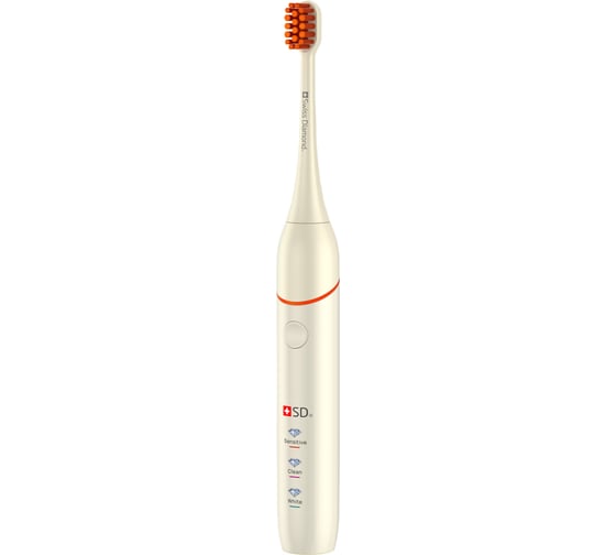 Звуковая зубная тревел-щетка Swiss Diamond 3 режима, цвет бежевый SD-STB33802BG