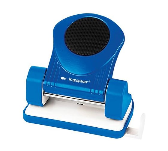 Дырокол INFORMAT ERGONOMICS синий, металл, 25 листов, линейка форматов DEG-25Bl