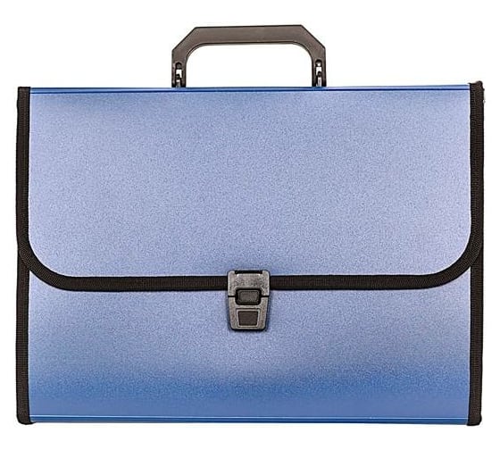 Портфель INFORMAT А4, синий, пластик, 700 мкм, оторочка ручка, 13 отделений, замок NL6213B 1