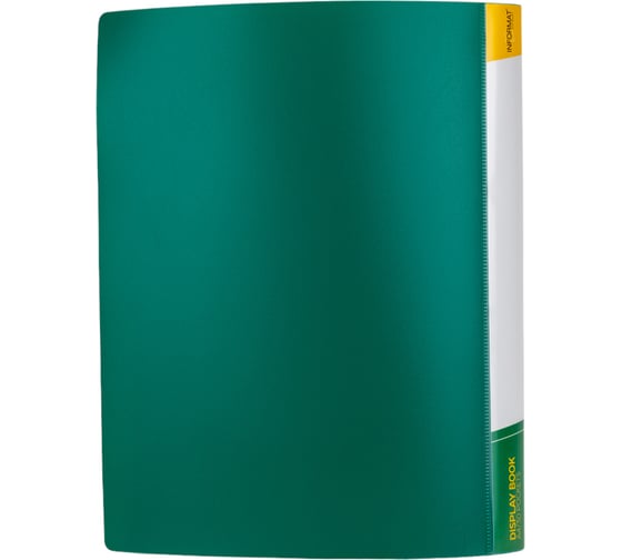 Папка INFORMAT с файлами, А4, 30 файлов, зеленая, пластик, 500 мкм, карман NP0151-30G 1