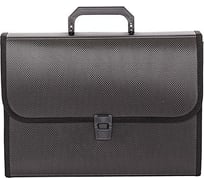 Портфель INFORMAT А4, черный, пластик, 950 мкм, оторочка ручка, 13 отделений, замок NL6275-13