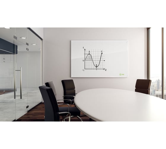 Доска стеклянная Cactus CS-GBD-65x100-WT-TM сквозное крепление белый 65x100 см 2013292