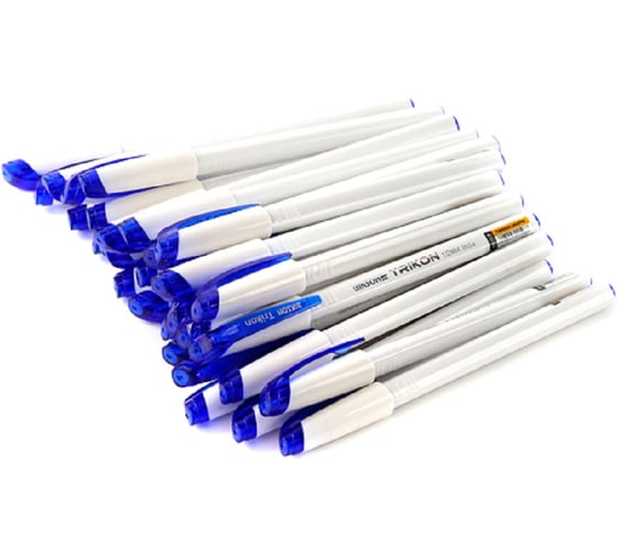 Ручка шариковая Bikson TRIKON WHITE 1,0 мм, синие чернила, арт. BN0603 РучШ1420