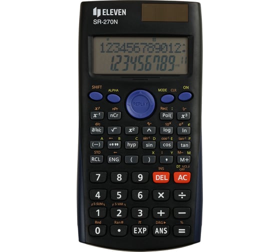 Калькулятор научный Eleven SR-270N, 10+2 разрядов, 240 функций, двойное питание, 82х162х16 мм, черный 365660 1