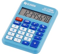 Калькулятор карманный Eleven LC-110NR-BL, 8 разрядов, питание от батарейки, 58х88х11 мм, голубой 339227