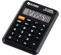Калькулятор карманный Eleven LC-210NR, 8 разрядов, питание от батарейки, 64х98х12 мм, черный 339229