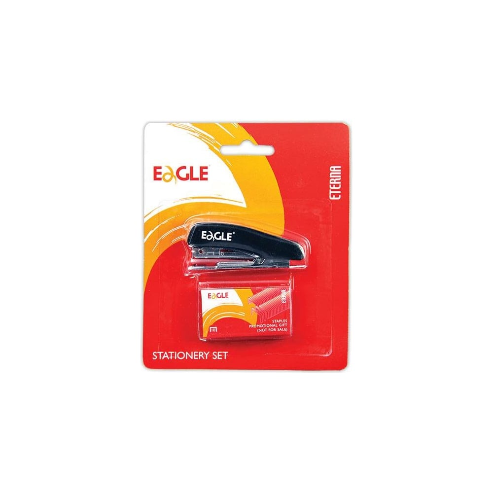 Степлер Eagle 10 листов, № 10, +500 скоб, комбинированный, черный 1012 ...