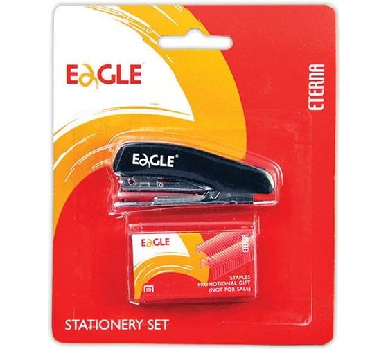 Степлер Eagle 10 листов, № 10, +500 скоб, комбинированный, черный 1012/ч