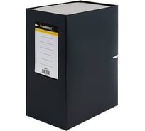 Архивный короб INFORMAT А4, 140 мм, черный, бумвинил, 2 завязки, разобранный ВА91140К