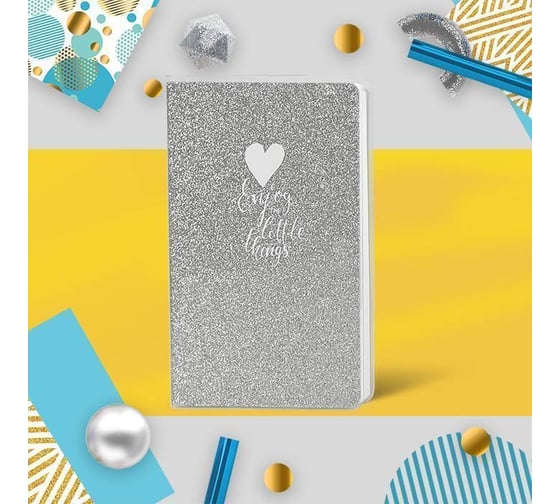 Записная книжка LOREX SPARKLE B6, 80 листов, клетка, ПВХ, глиттер LXNB6-SP3