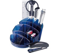 Настольный набор LOREX BASIS 10 предметов, синий, пластик LXDSBA-BL