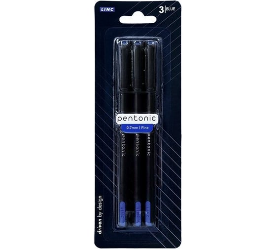 Набор шариковых ручек Linc PENTONIC 0.7 мм, 3 шт, синий 7024/3/B