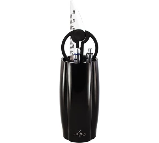 Настольный набор LOREX VASE 5 предметов, черный, пластик LXDSVA-B
