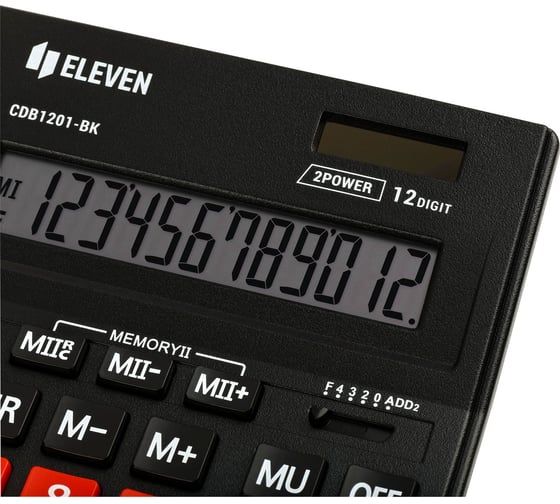 Калькулятор настольный Eleven Business Line CDB1201-BK/RD, 12 разрядов, двойное питание, 155х205х35 мм, черный/красный 365634