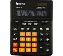 Калькулятор настольный Eleven Business Line CDB1201-BK/OR, 12 разрядов, двойное питание, 155х205х35 мм, черный/оранжевый 365633