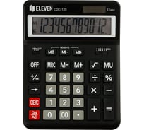 Калькулятор настольный Eleven CDC-120-BK, 12 разрядов, двойное питание, 155х206х38 мм, черный 365642